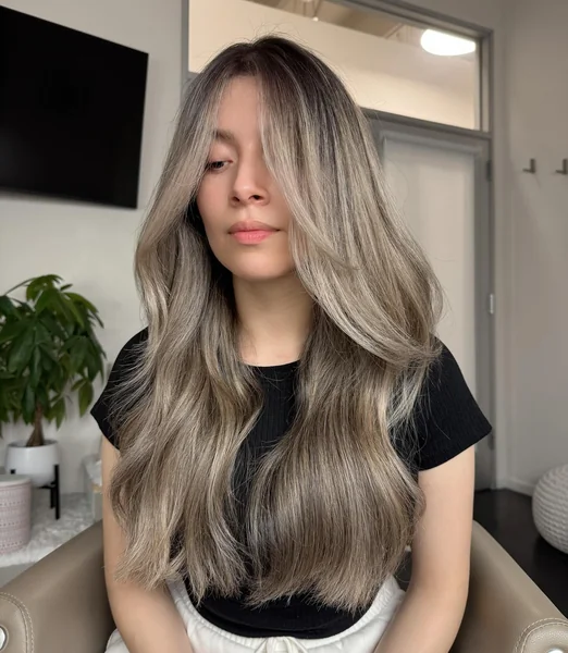 Ash Blonde Layered Waves