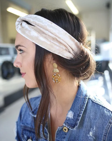 Velvet Twist Headband With Low Side Bun