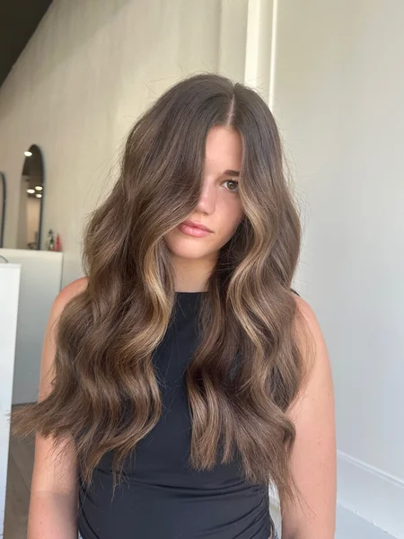 Beachy Brunette Waves with Balayage