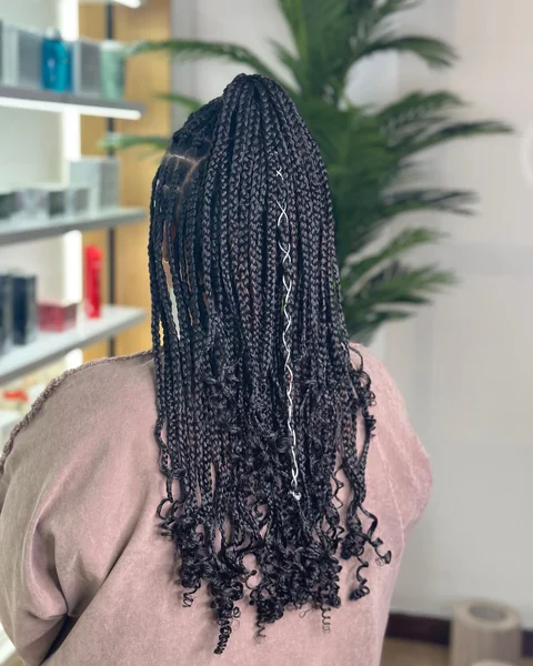 Boho Knotless Braids with Curly Ends