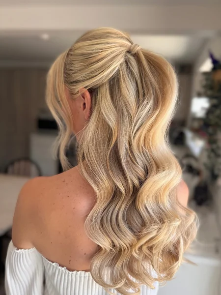 Half Up Ponytail with Soft Waves