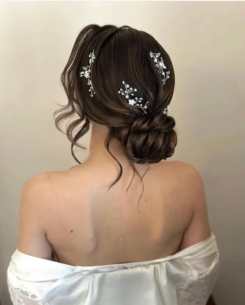 Braided Bun with Crystal Sprigs