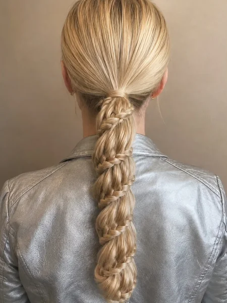 Sleek Ponytail with Chain Braid