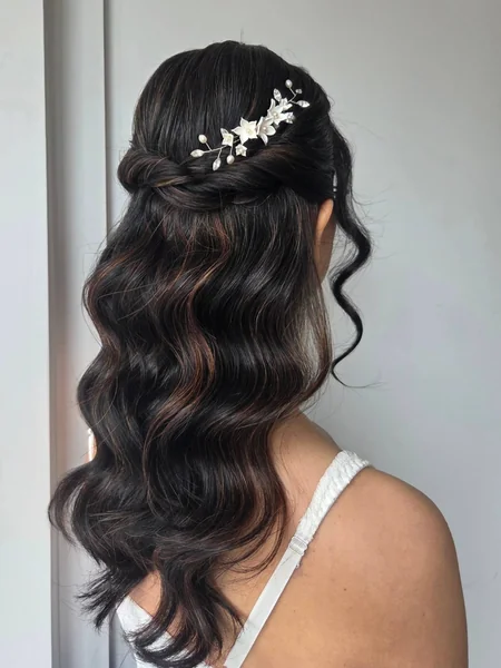 Twisted Half-Up with Flower Comb