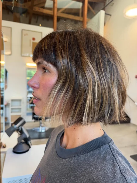 Choppy Bob with Blunt Bangs