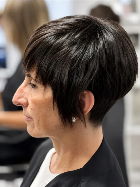 Long Pixie with Sharp Side Fringe