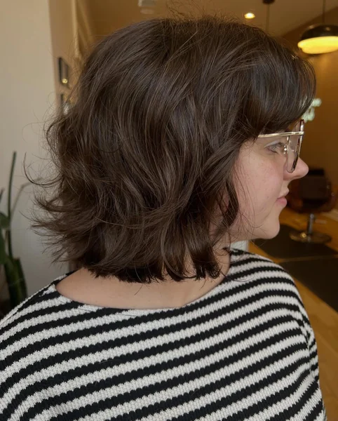 Shaggy Wavy Lob with Wispy Bangs