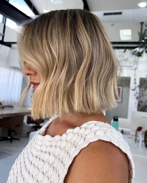 Textured Blunt Blonde Bob