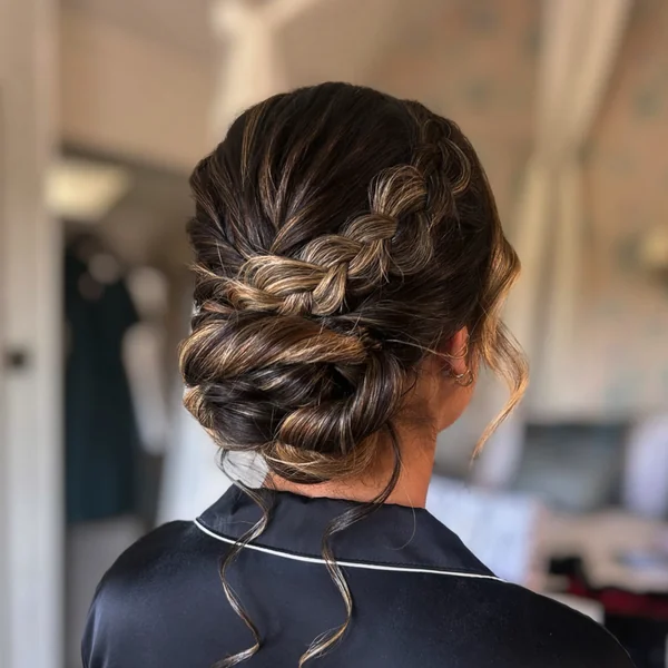 Highlighted Braid and Twist Updo