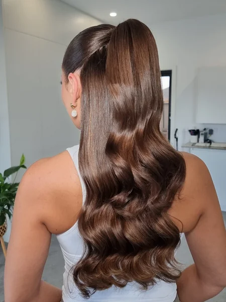 Glossy Wave High Ponytail