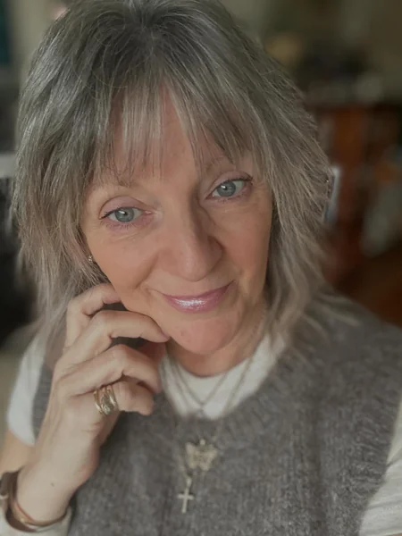 Gray Shag with Curtain Bangs