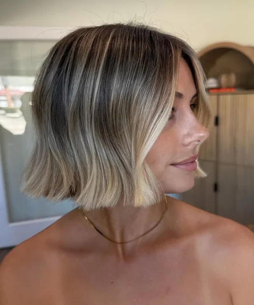 Blunt Bob with Balayage Highlights