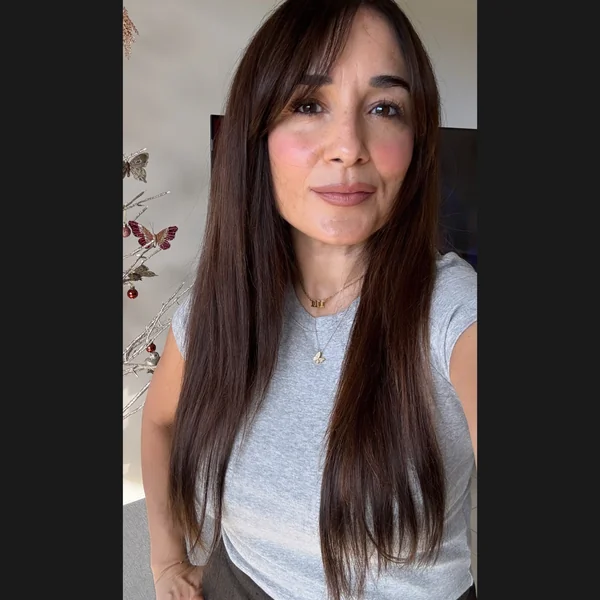Long Straight with Curtain Bangs