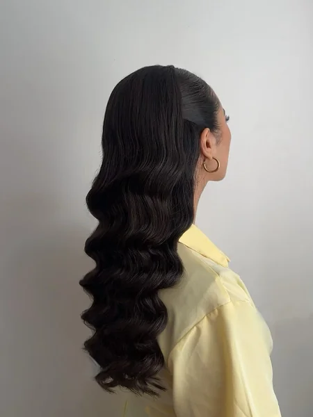 Sleek Half-Up with Sculpted Waves
