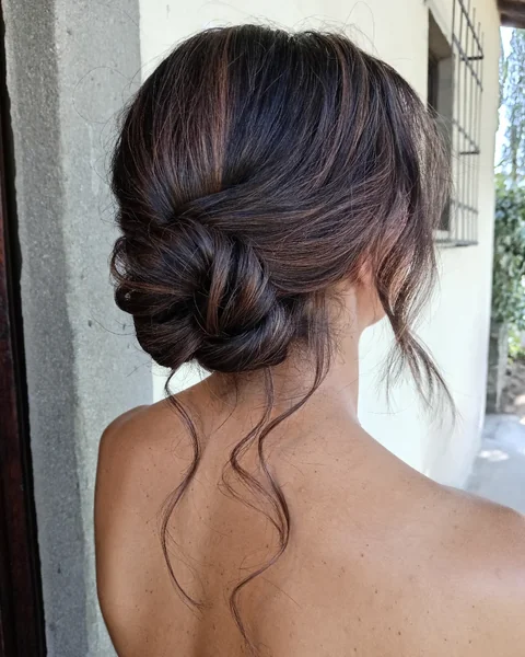 Messy Twisted Low Chignon