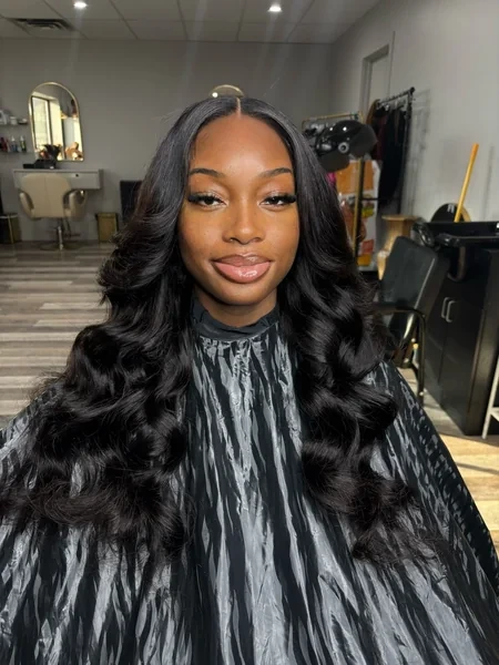 Black Body Wave Wig Fresh Salon Install