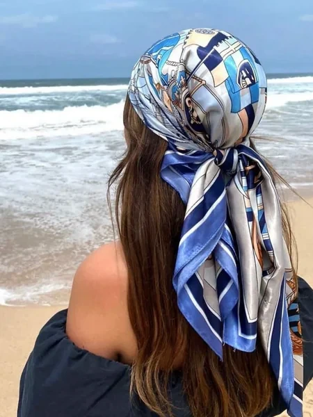 Blue White Beach Bandana