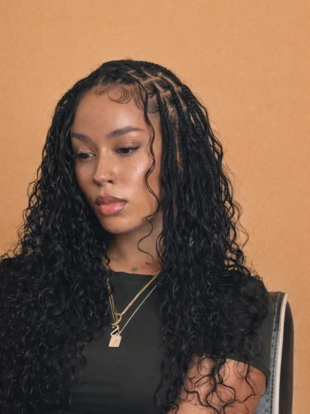 Boho Braids Clean Part Style
