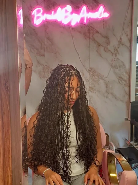 Boho Braids In Salon Setting