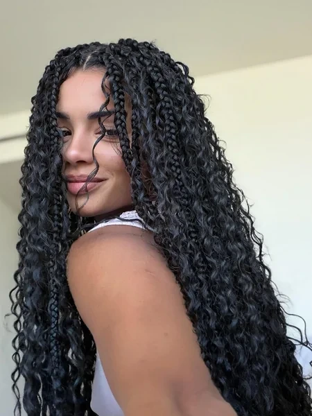 Boho Braids Smiling Portrait