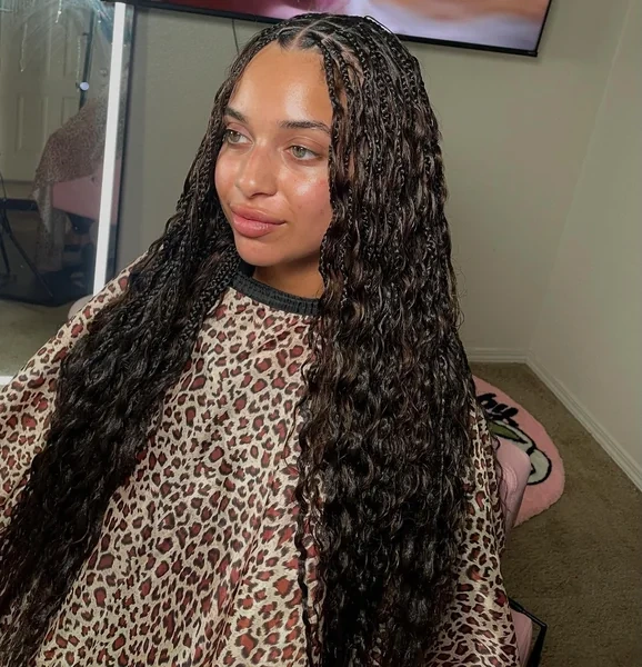 Boho Braids With Face Framing Highlights