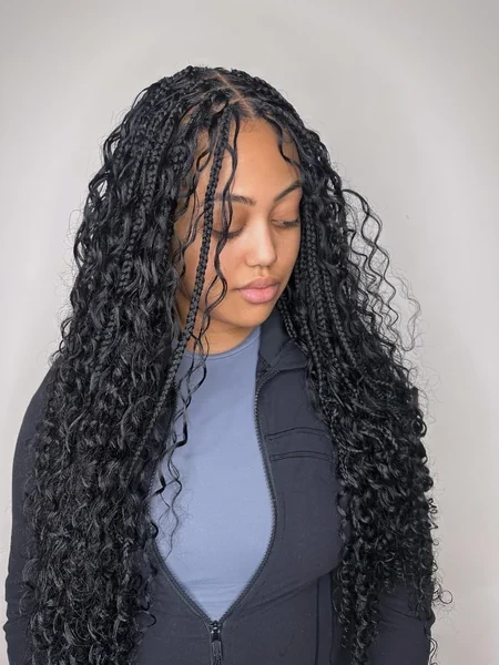 Boho Braids With Loose Curly Ends