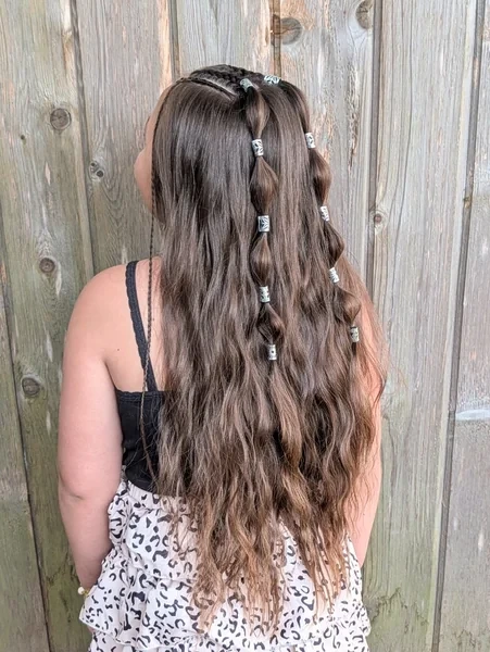 Boho Half Up Bubble Braids