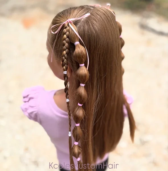 Bubble Braid with Ribbon Detail