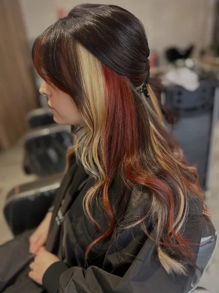 Calico Hair Color Placement on Black with Copper Blonde