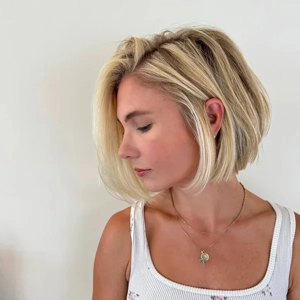 Chic Chin Bob with Blowout Volume and Layers