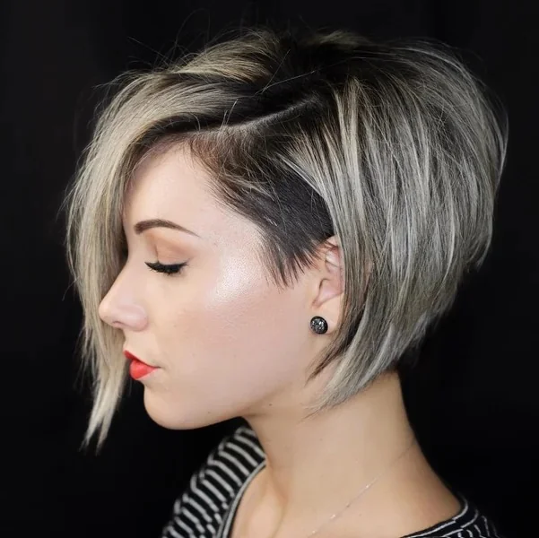 Choppy Dark Layered Bob with Full Fringe