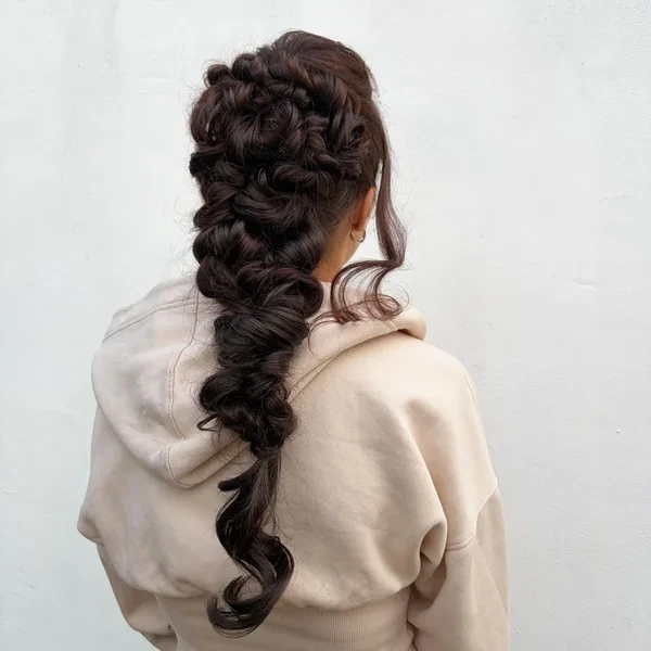 Chunky Bubble Braid Ponytail