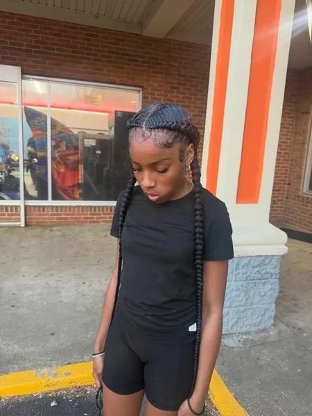 Classic Two Braids for Black Women