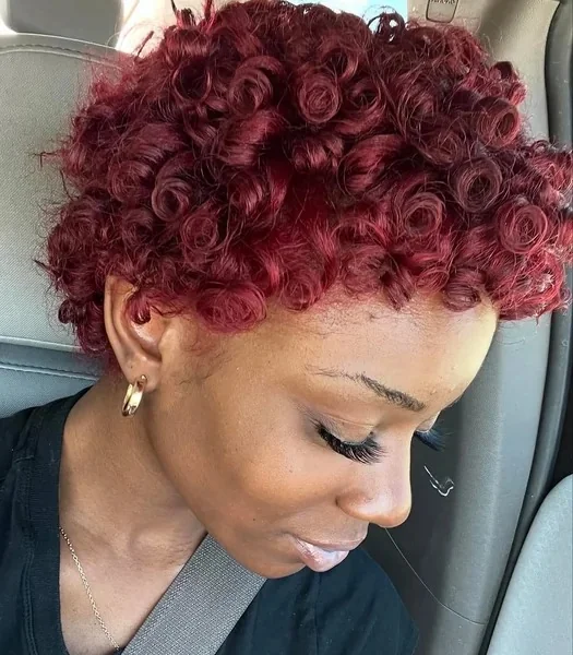 Cocoa Brown Pixie with Deep Voluminous Waves