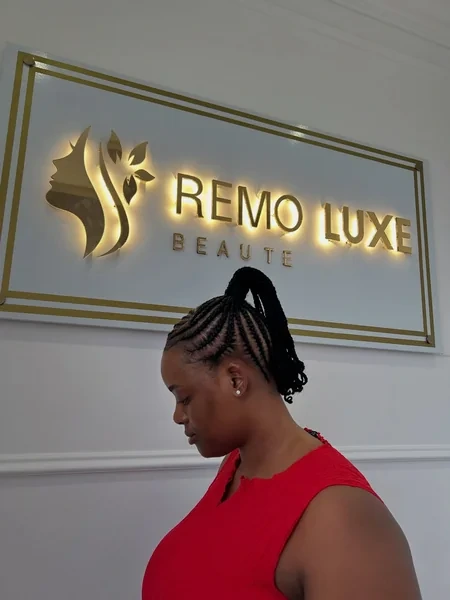 Cornrow Updo for a Polished Look