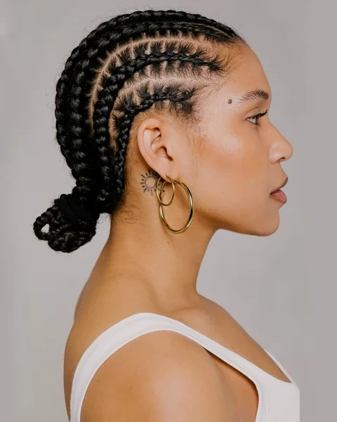 Cornrow Wrapped Low Bun
