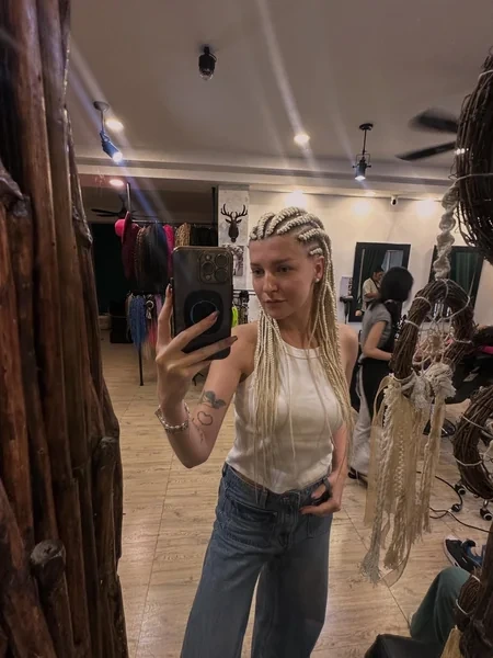 Cornrow to Braid Blonde Fusion Style