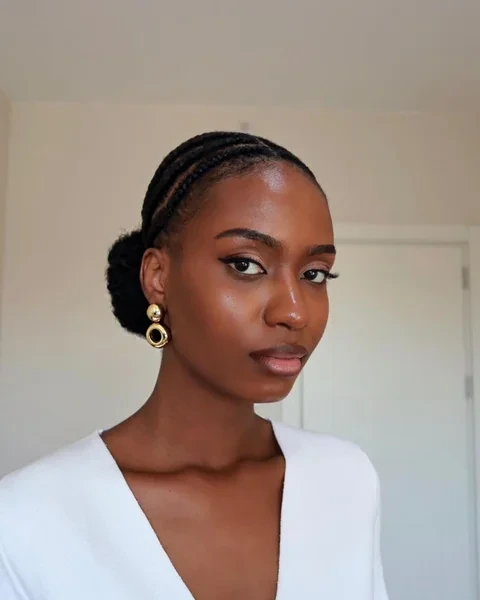 Cornrow to Low Bun Updo