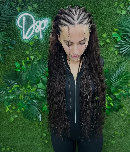 Cornrows into Thick Individual Braids