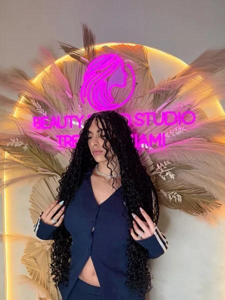 Curly Cornrow Hybrid with Face Framing Curls