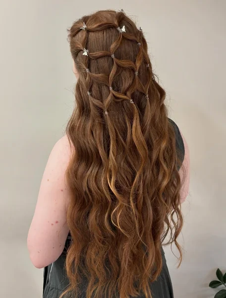 Curly Half Up with Butterfly Accents