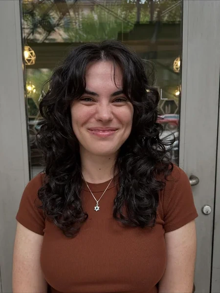 Curly Shag Haircut with Soft Fringe