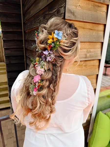 Double Braid with Wildflower Clusters