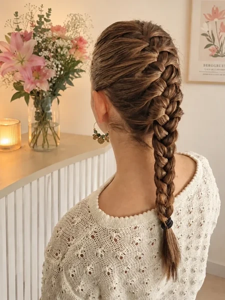 Dutch Braid Ponytail for Workouts