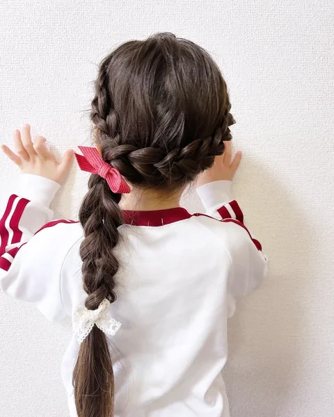 Dutch Braid into Braided Ponytail