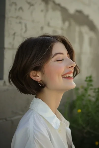 Effortless Dark Brown Chin Length Bob