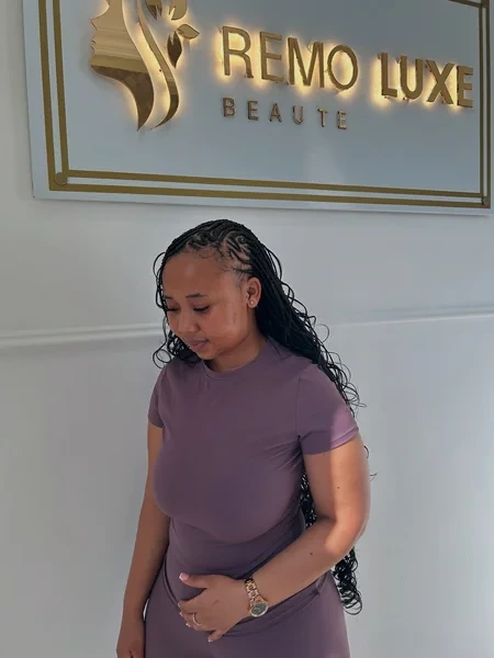 Feed In Cornrows with Long Curly Braids