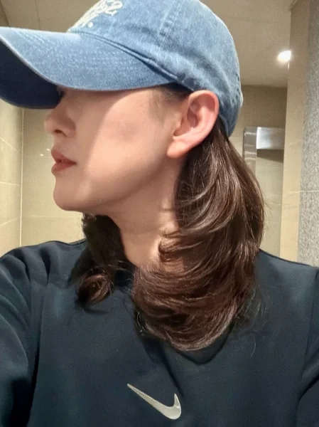 Flipped Out Hair with Denim Baseball Cap