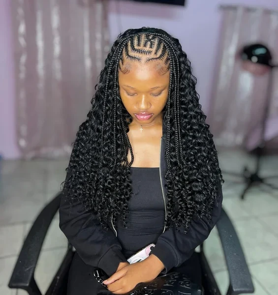 Fulani Inspired Quick Weave with Curly Weave