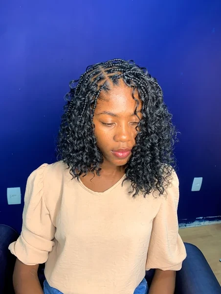 Glossy Short Box Braid Bob